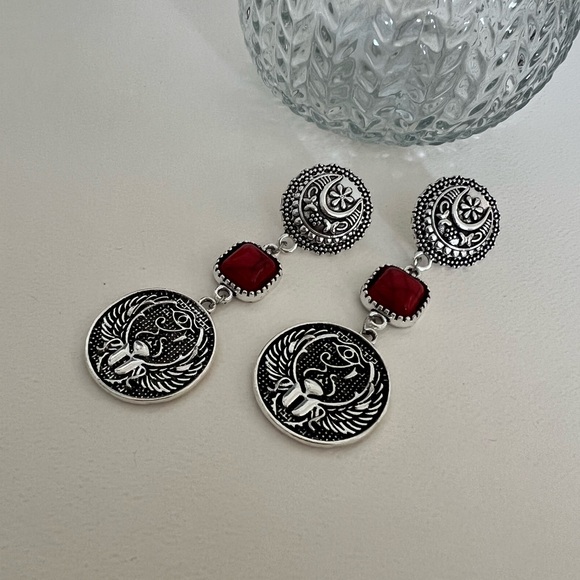 Ancient Egyptian Protection Earrings - Egyptian Wing Scarab Hoop Earrings - Picture 6 of 15